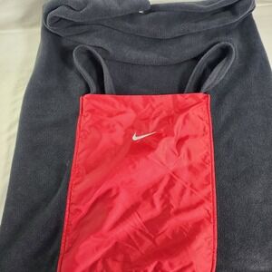 Y2K Nike Fleece Blanket Backpack 59x39 Black Red Packable Travel Vacation Folds